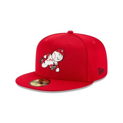 Red Cincinnati Reds Hat - New Era MLB Clubhouse Collection 59FIFTY Fitted Caps USA7146250